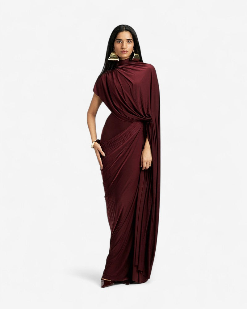 MAREVA | ASYMMETRIC DRAPE DRESS