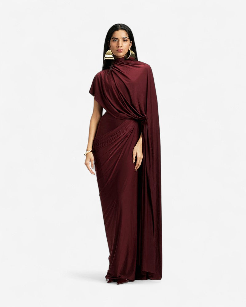 MAREVA | ASYMMETRIC DRAPE DRESS
