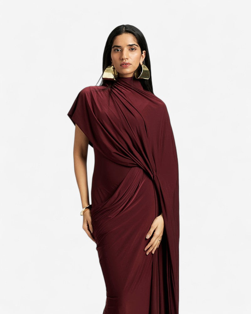 MAREVA | ASYMMETRIC DRAPE DRESS