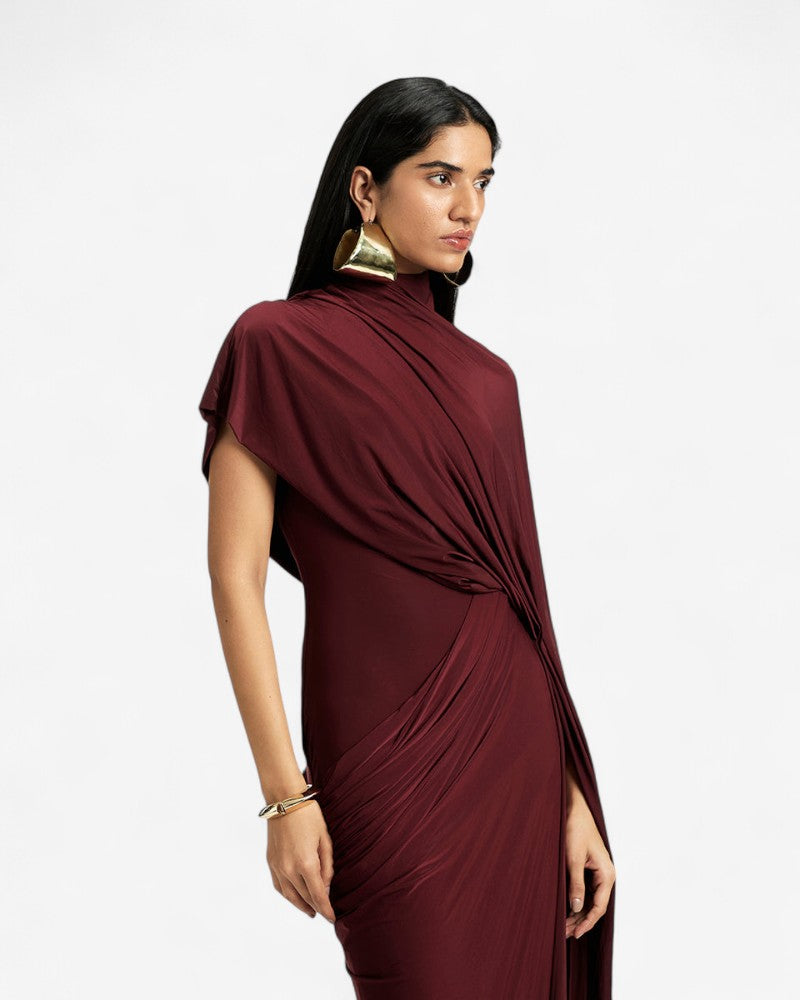 MAREVA | ASYMMETRIC DRAPE DRESS