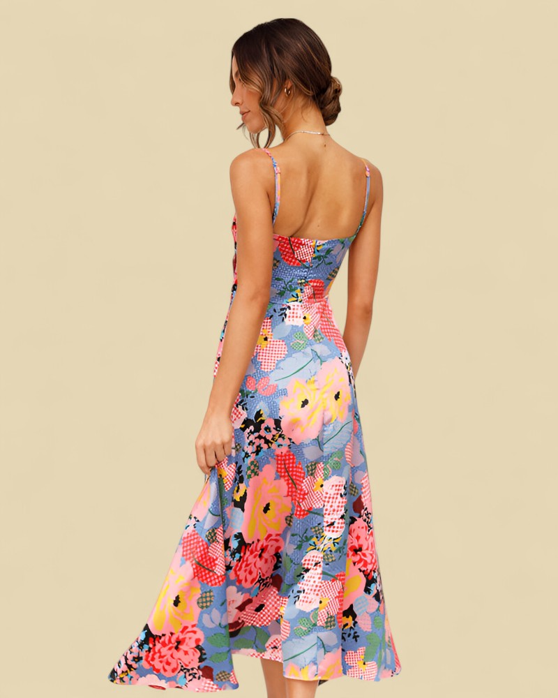 VERDENA | SATIN FLORAL DRESS