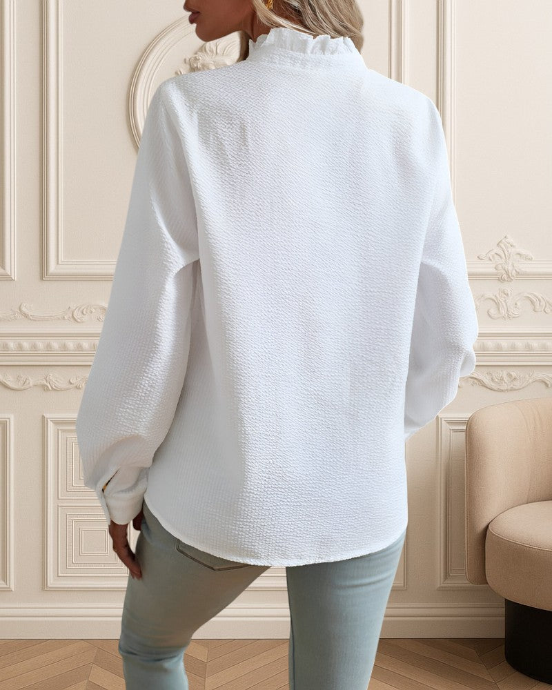 LUNERA | GATHERED RUFFLE BLOUSE