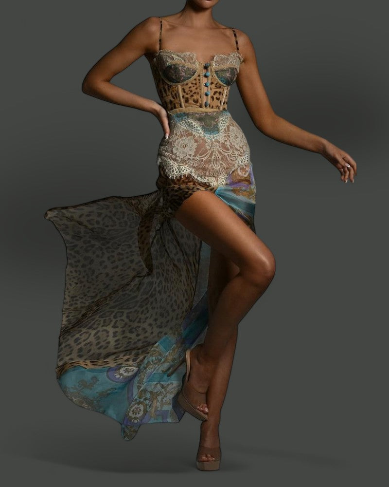 TALIVÉ | LEOPARD CORSET DRESS