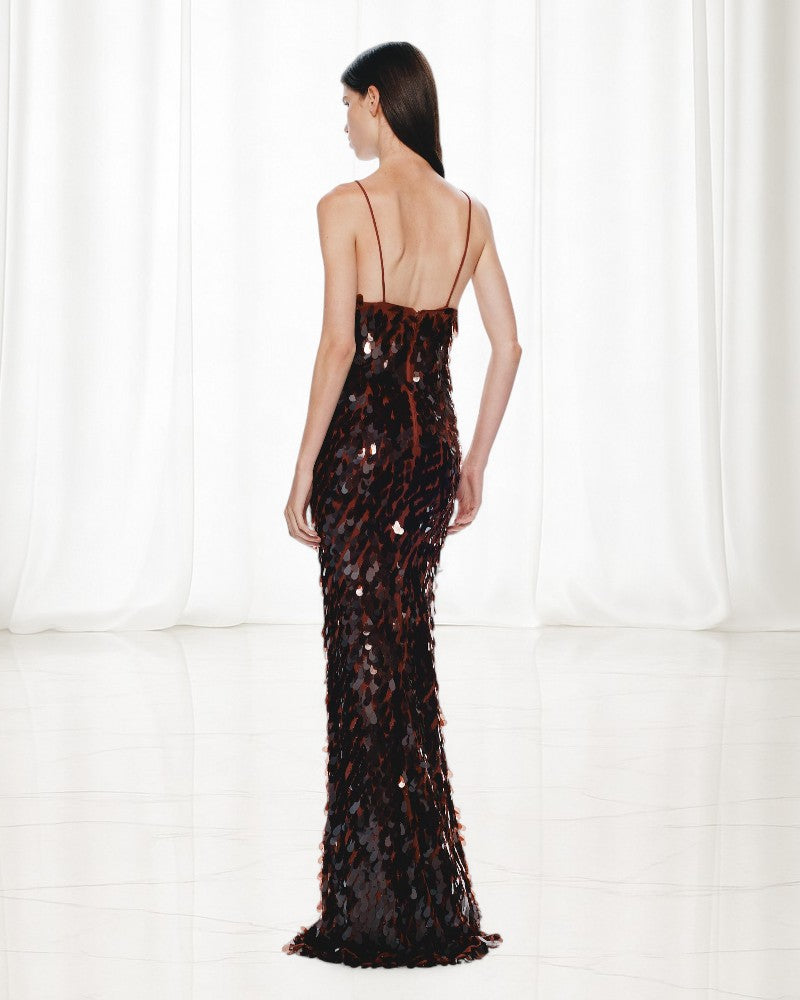 MONTAIA | DEEP V SEQUIN DRESS