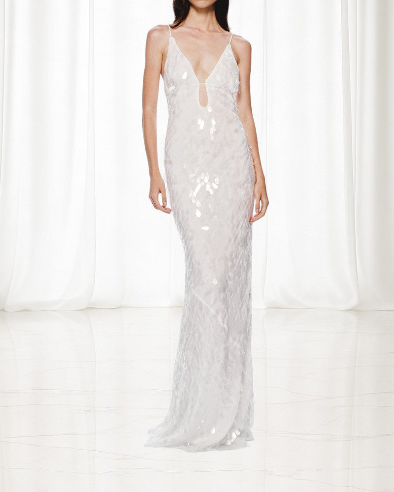 MONTAIA | DEEP V SEQUIN DRESS