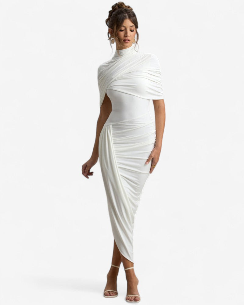 ALMAVIA | DRAPED BACKLESS DRESS