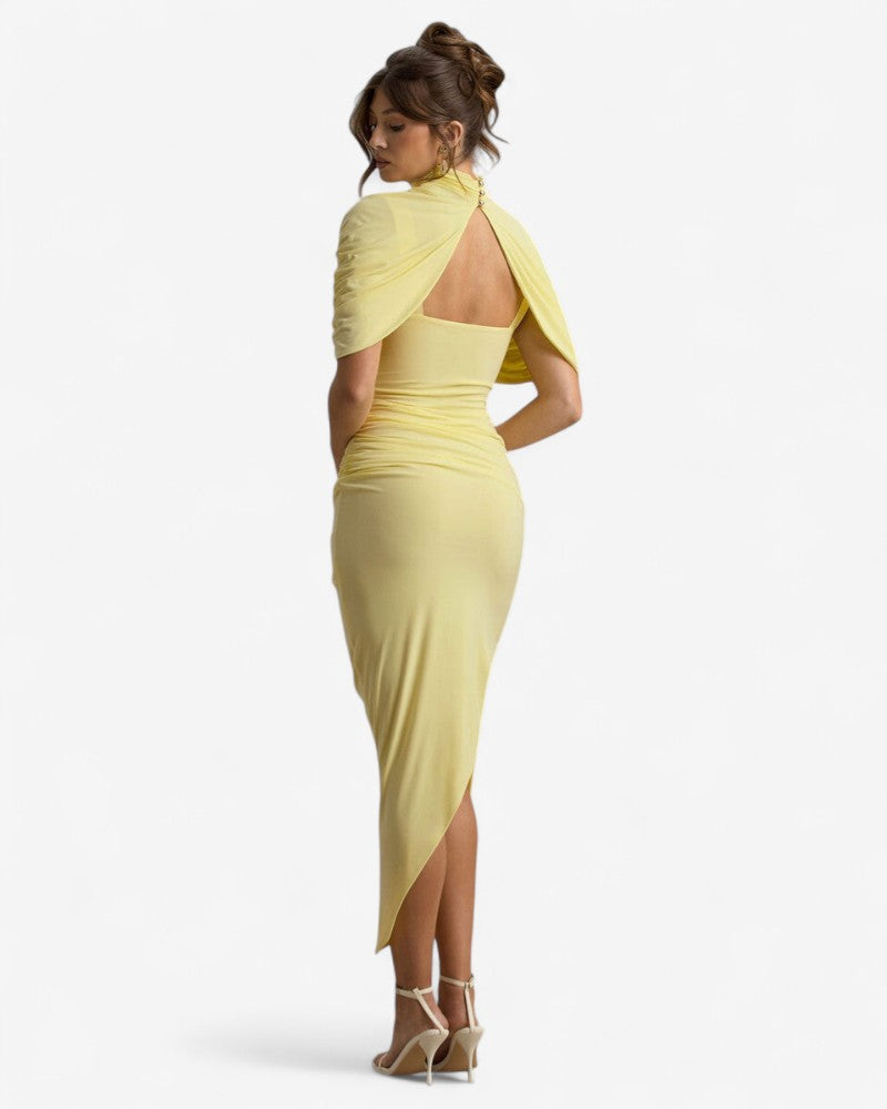 ALMAVIA | DRAPED BACKLESS DRESS