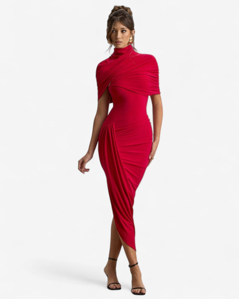 ALMAVIA | DRAPED BACKLESS DRESS