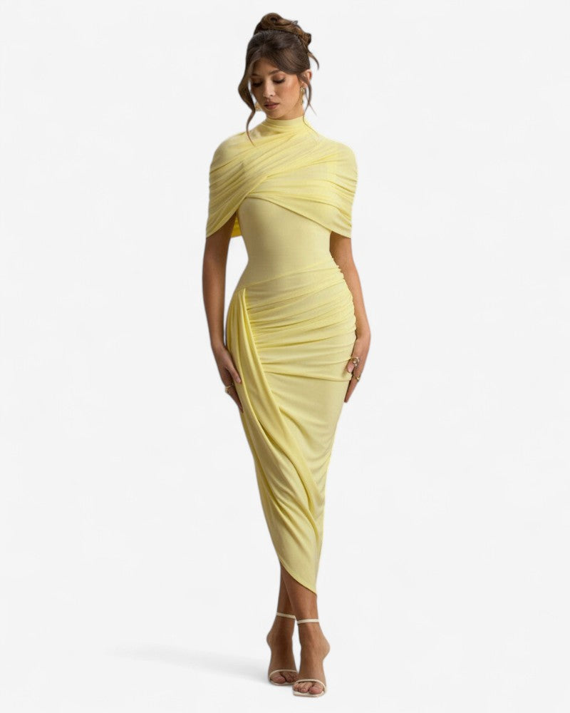 ALMAVIA | DRAPED BACKLESS DRESS