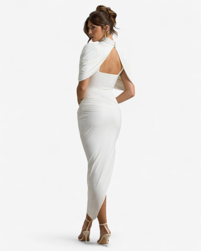 ALMAVIA | DRAPED BACKLESS DRESS