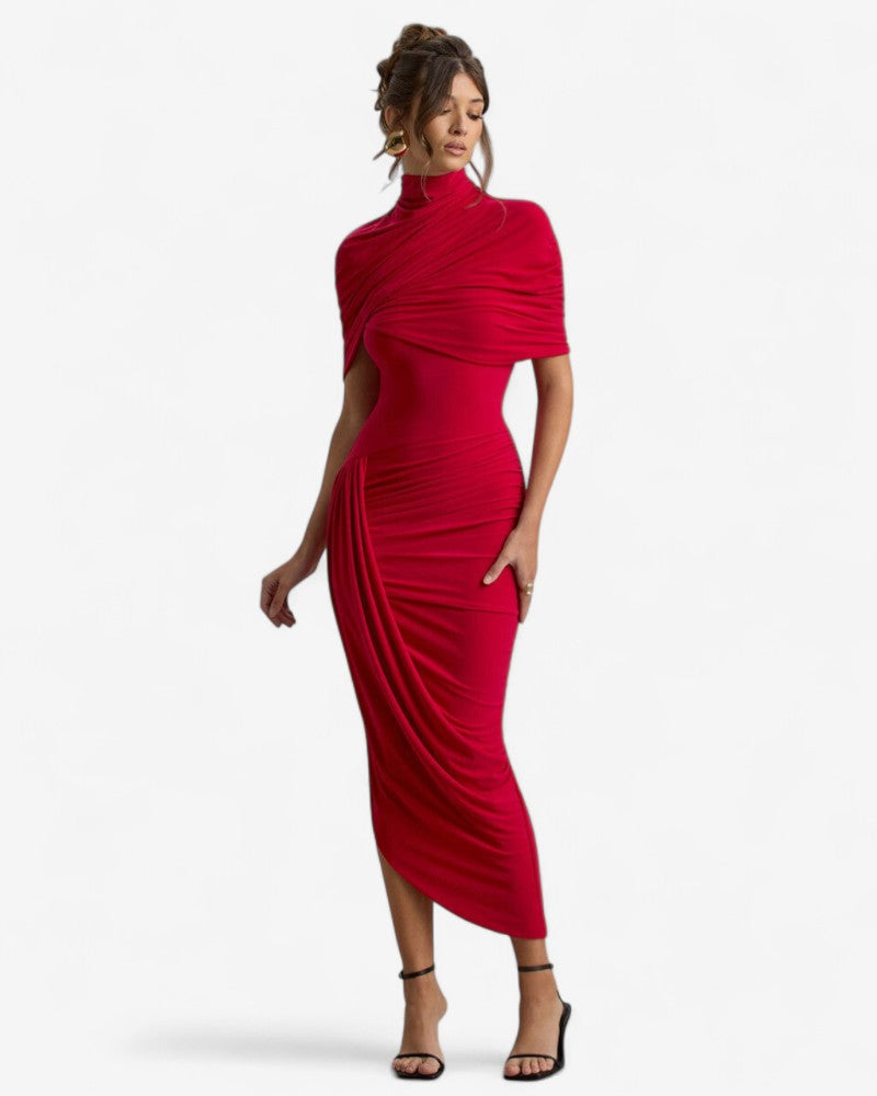 ALMAVIA | DRAPED BACKLESS DRESS