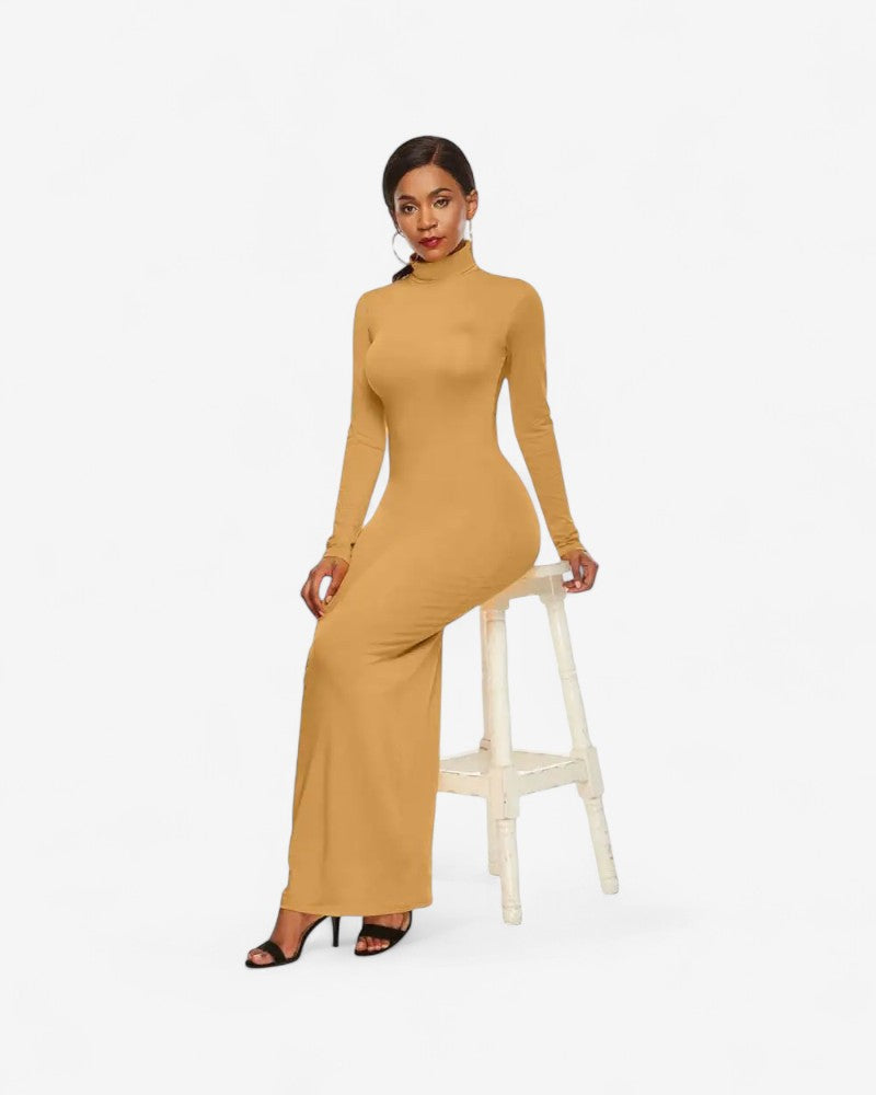 VELLURA | SCULPTING HIGH-NECK DRESS
