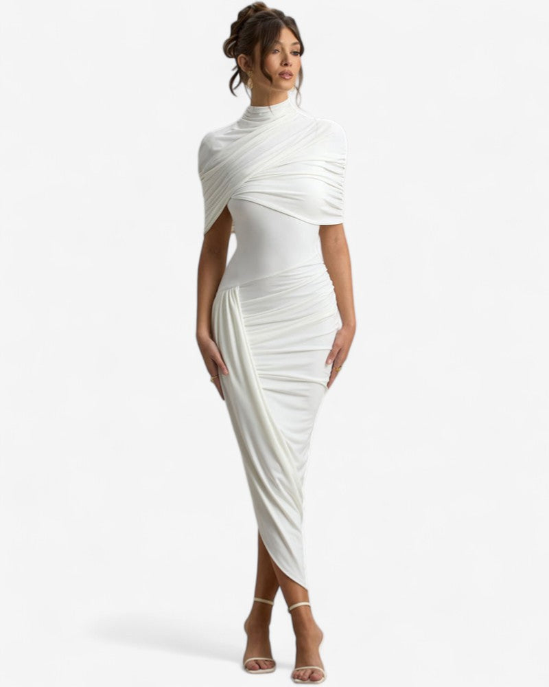 ALMAVIA | DRAPED BACKLESS DRESS