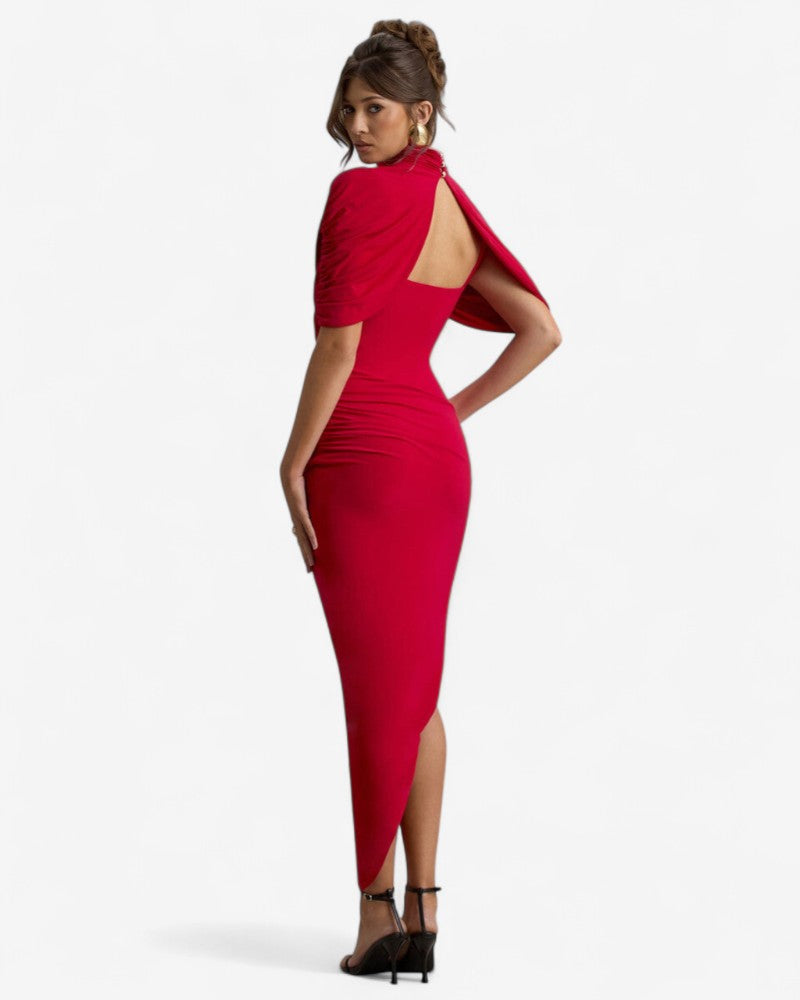 ALMAVIA | DRAPED BACKLESS DRESS