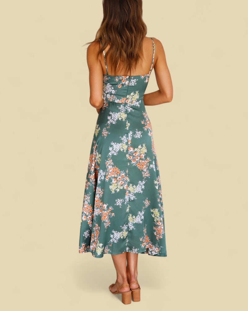 VERDENA | SATIN FLORAL DRESS