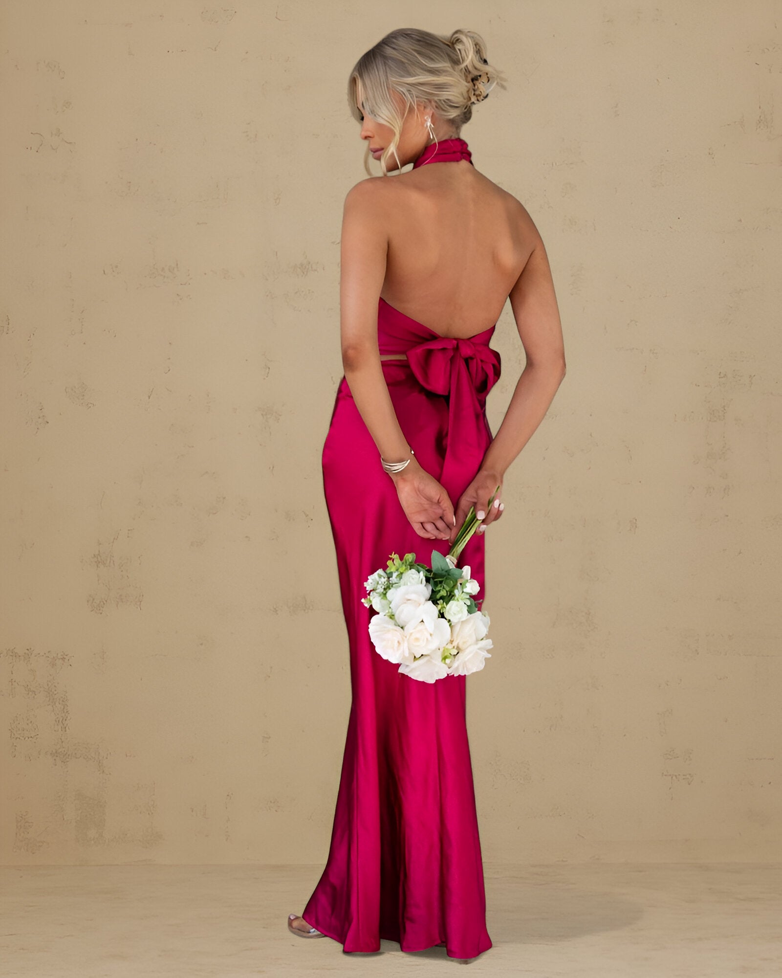 VIRELLE | BOW-TIED OPEN BACK DRESS