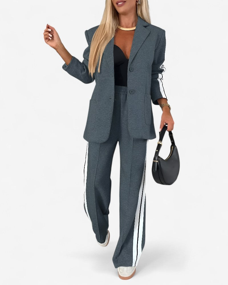 MIRONA | STRIPED PANEL LOUNGE SUIT