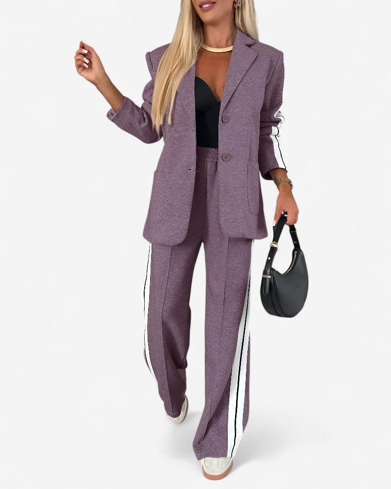 MIRONA | STRIPED PANEL LOUNGE SUIT
