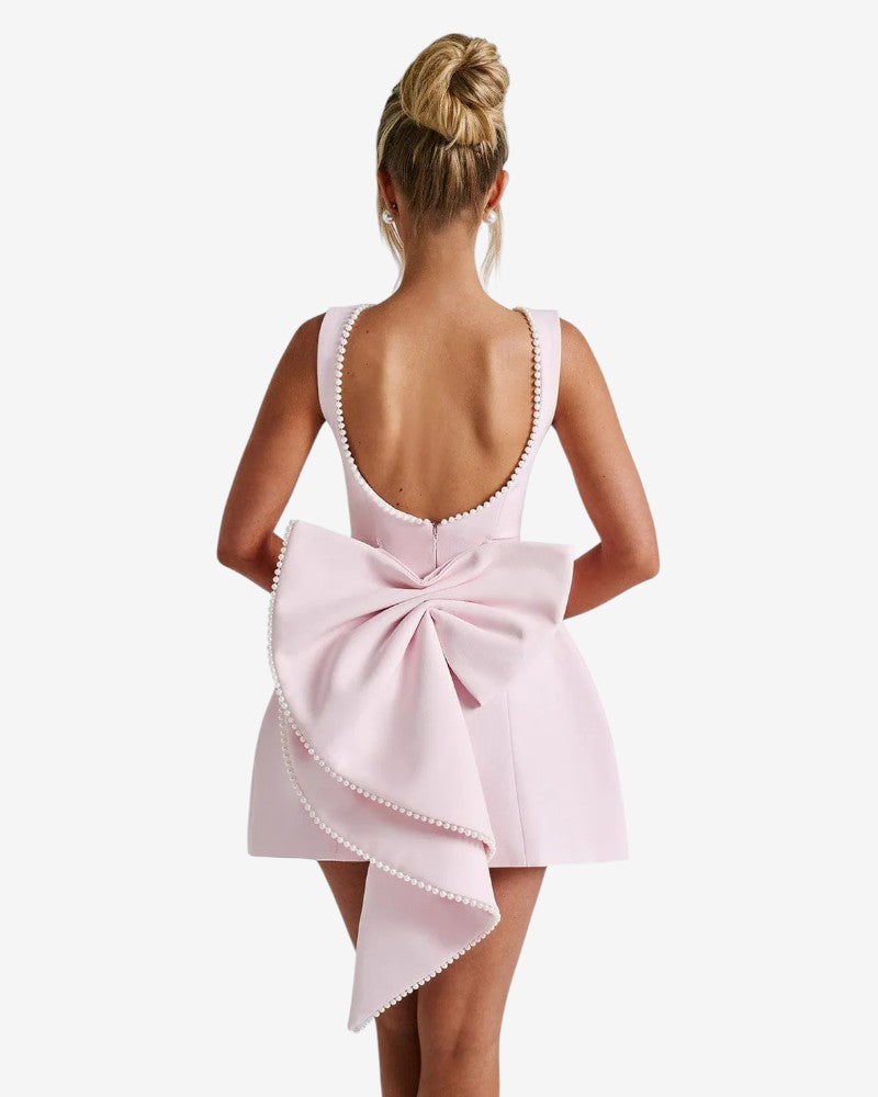 ELENÉA | ROBE À NŒUD AMOVIBLE ET PERLES