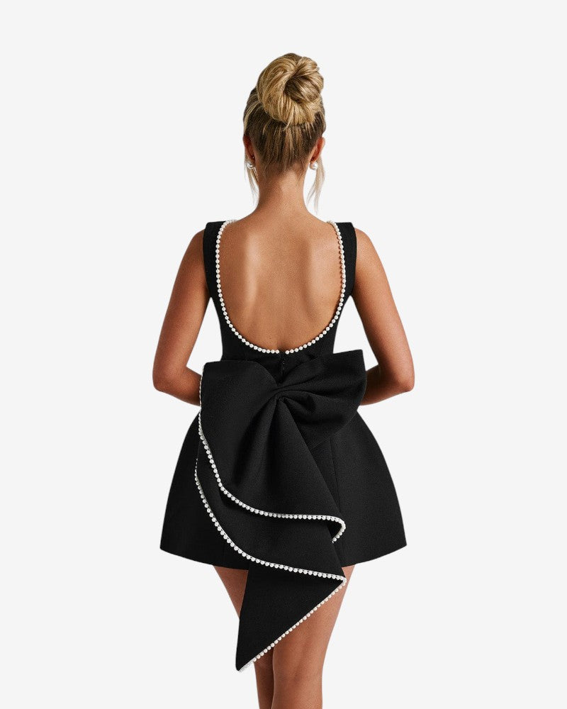 ELENÉA | ROBE À NŒUD AMOVIBLE ET PERLES