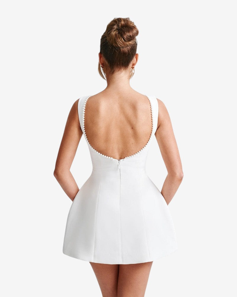 ELENÉA | ROBE À NŒUD AMOVIBLE ET PERLES