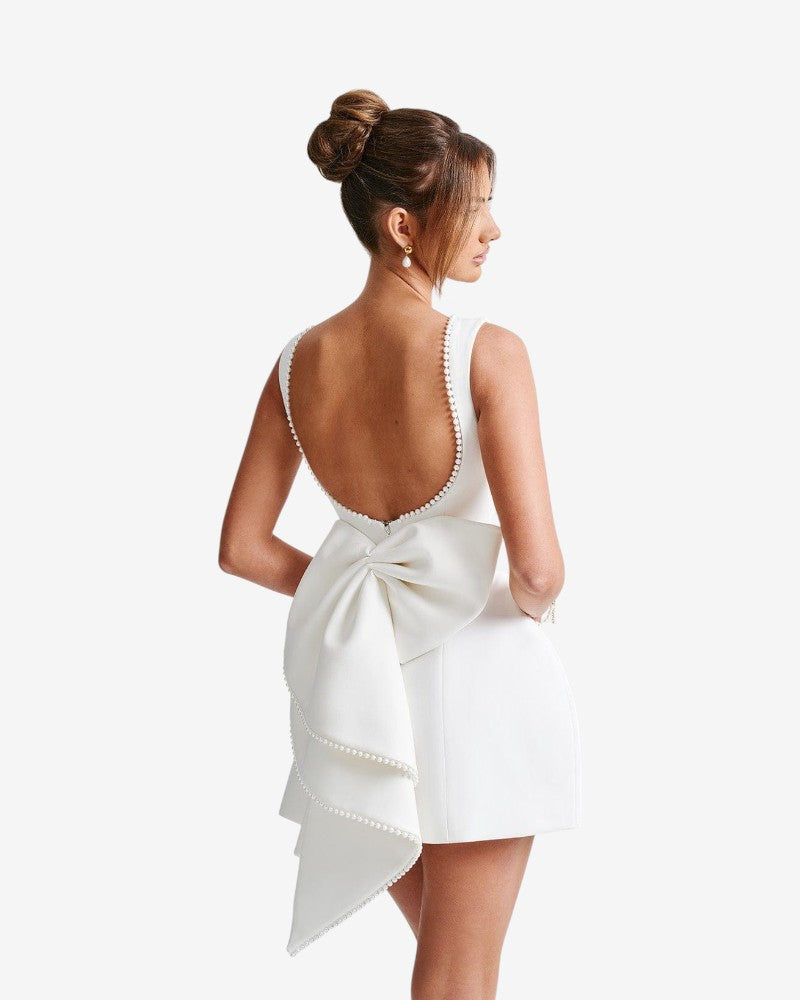 ELENÉA | ROBE À NŒUD AMOVIBLE ET PERLES