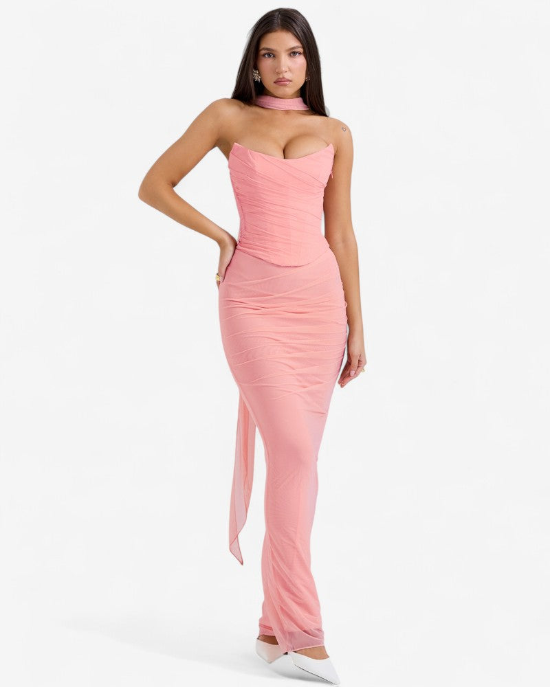 MARZELLA | CORSET HALTER DRESS