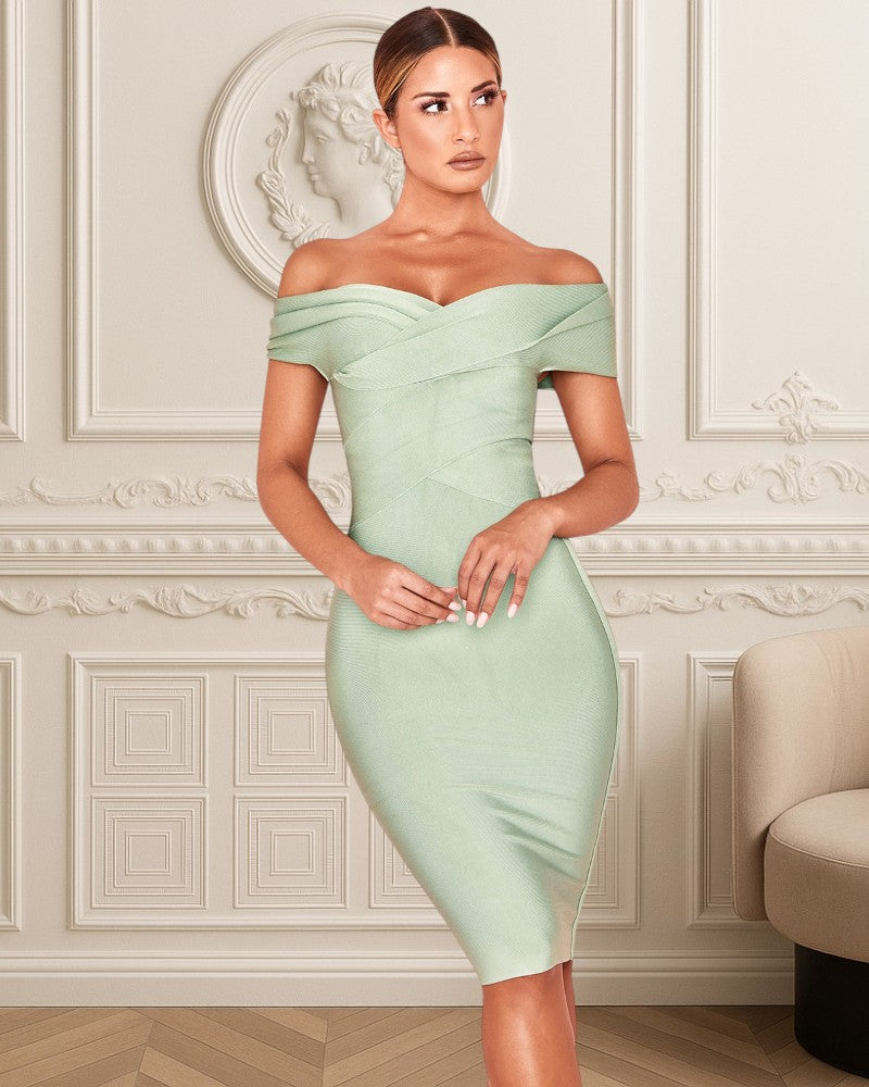ROSÉLIA | OFF-SHOULDER BANDAGE DRESS