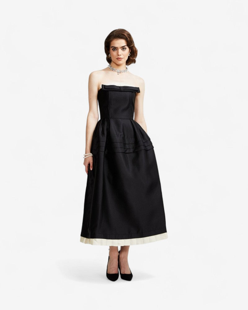 BELLAVIA | STRAPLESS CONTRAST DRESS