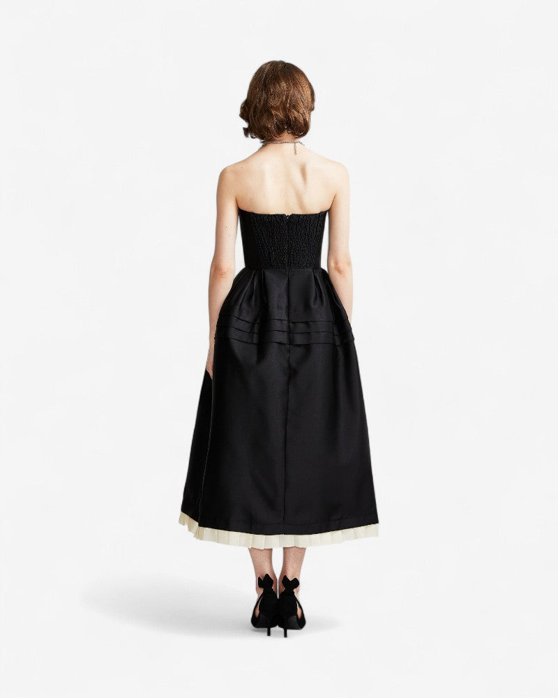 BELLAVIA | STRAPLESS CONTRAST DRESS
