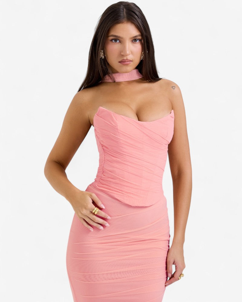 MARZELLA | CORSET HALTER DRESS