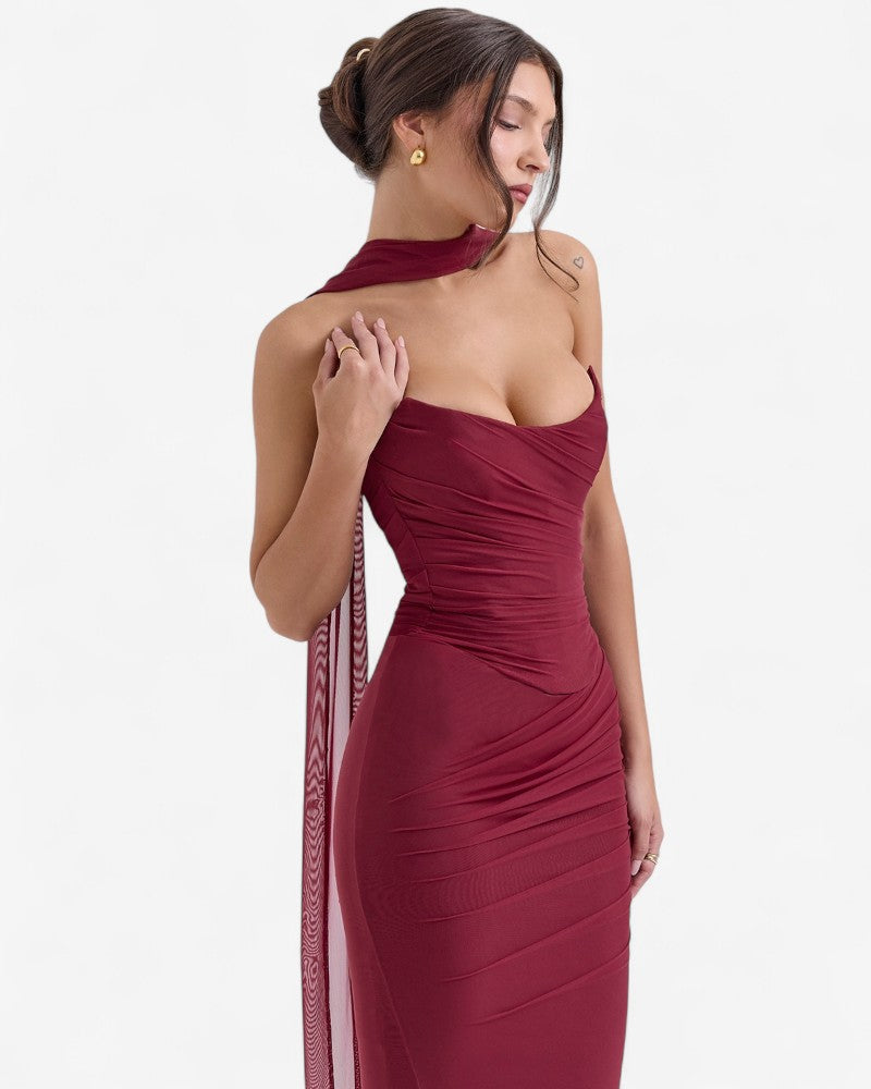 MARZELLA | CORSET HALTER DRESS