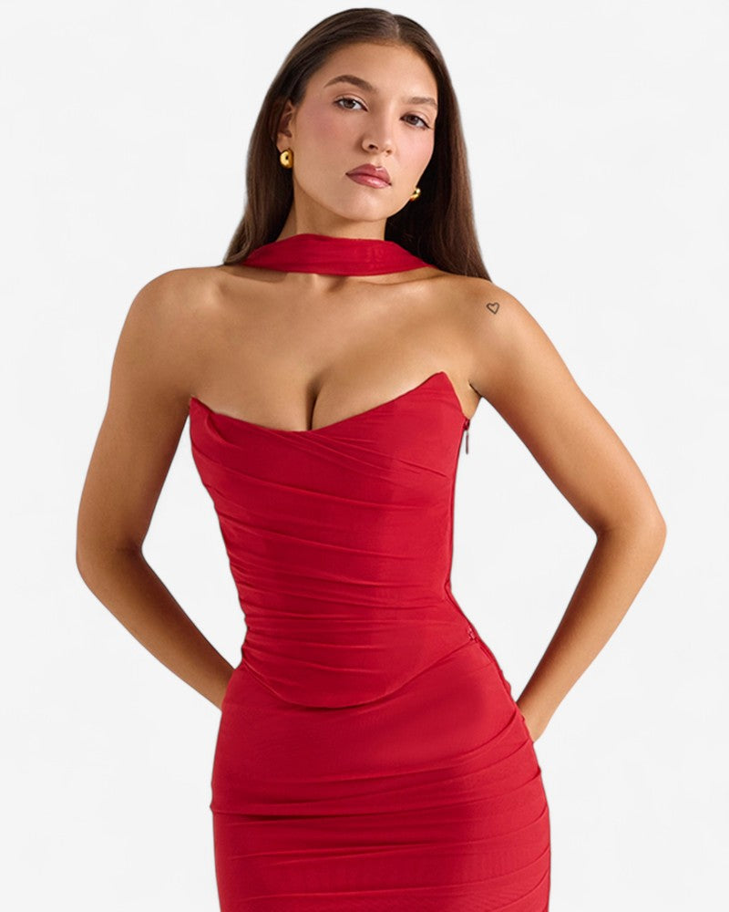 MARZELLA | CORSET HALTER DRESS