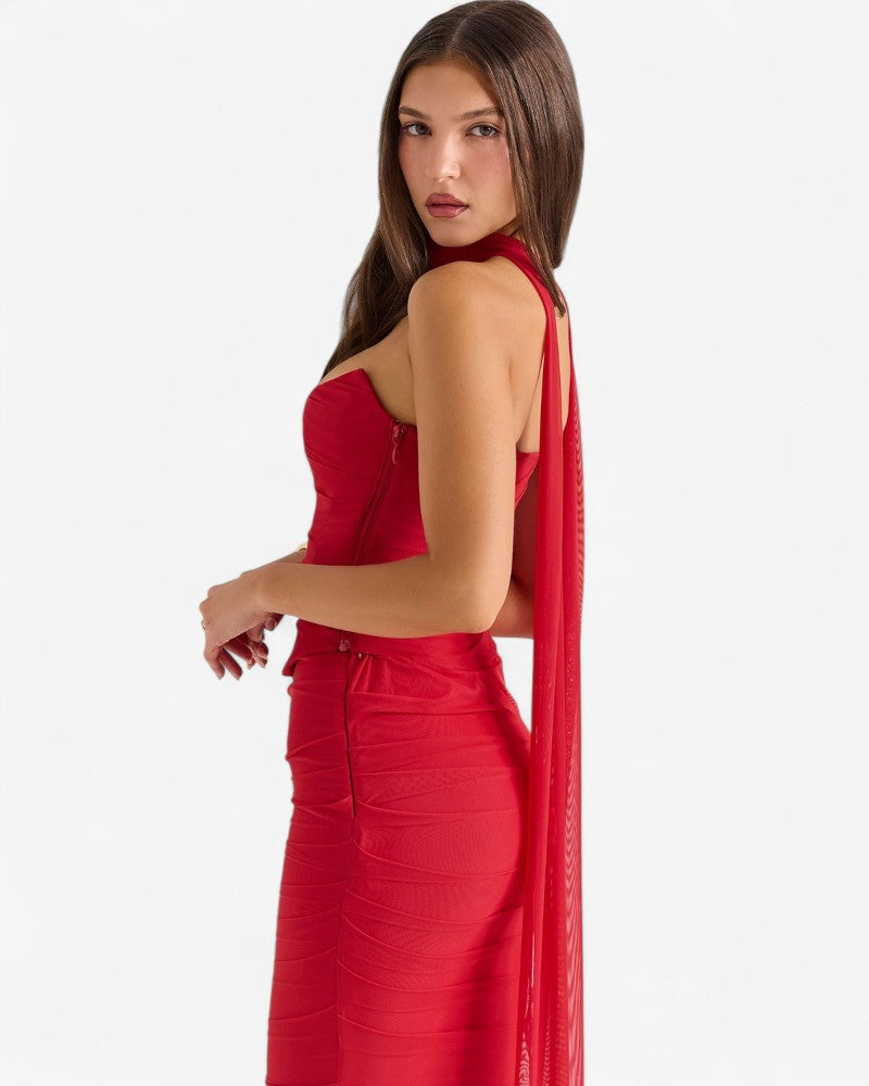 MARZELLA | CORSET HALTER DRESS