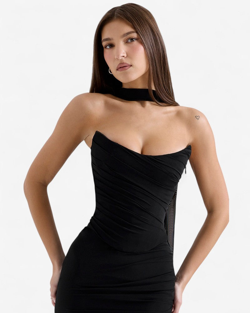 MARZELLA | CORSET HALTER DRESS