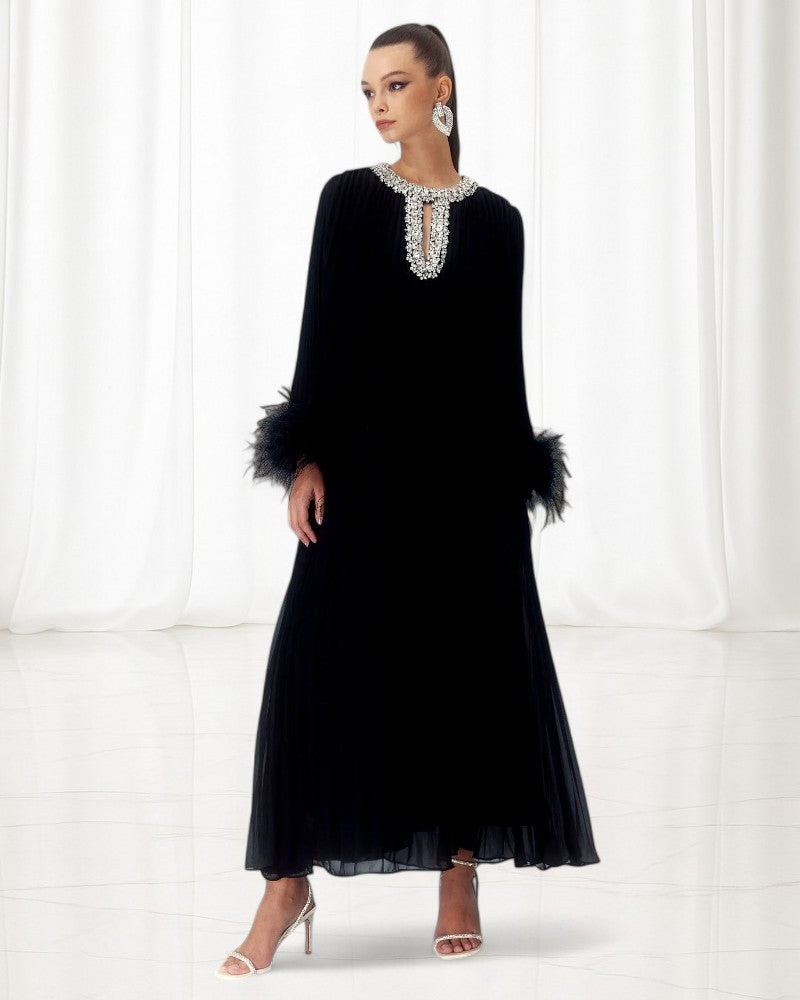 VARELLA | CRYSTAL NECKLINE DRESS
