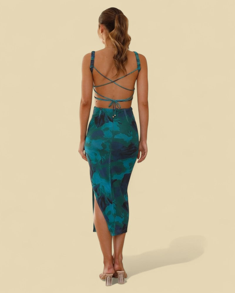 VALENCIA | TEAL BLOOM DRESS