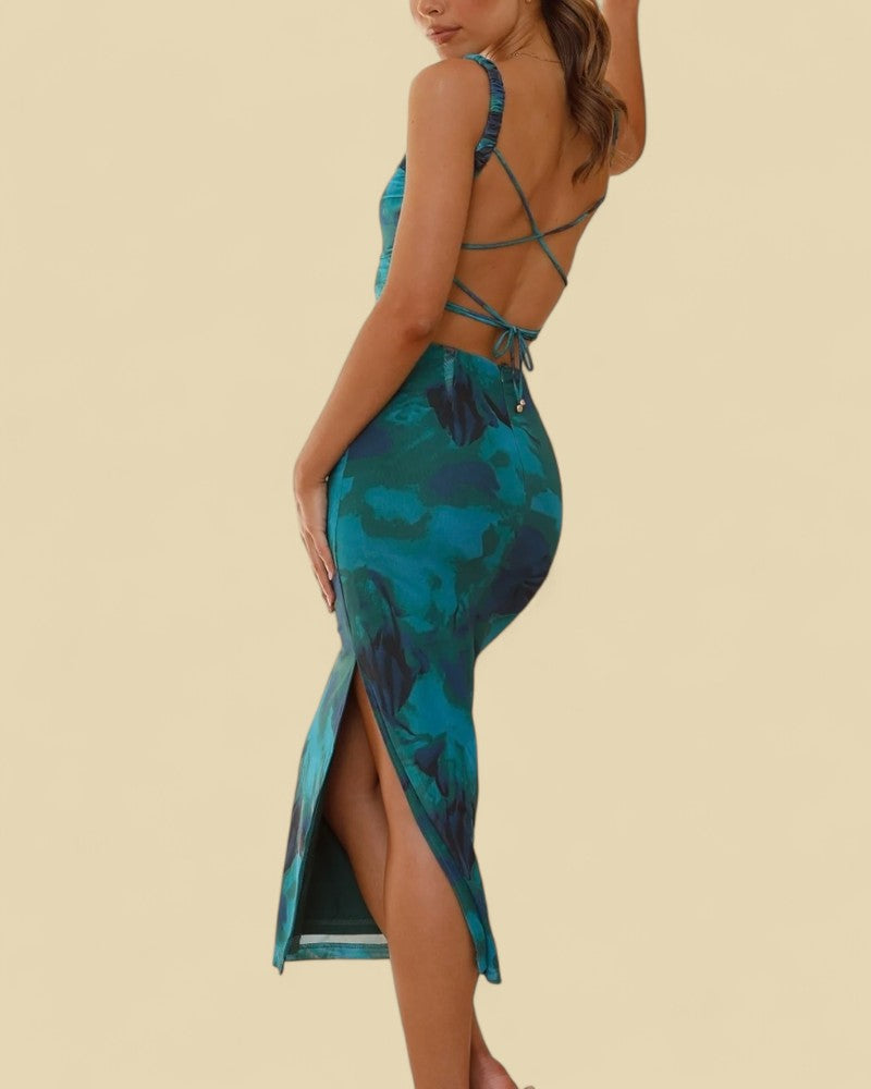 VALENCIA | TEAL BLOOM DRESS