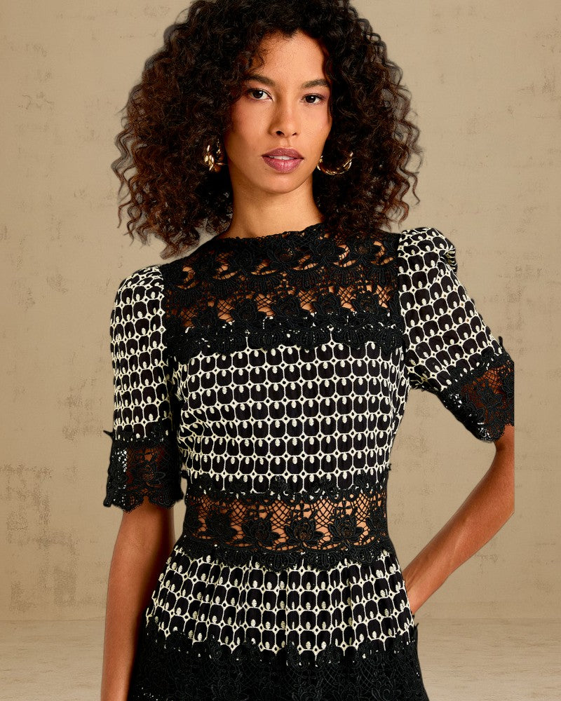 AMAREYA | SCALLOPED LACE DRESS