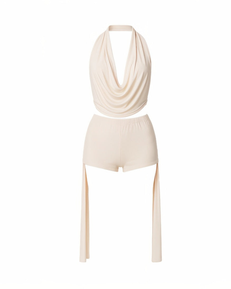 AVÉRA | HALTER TOP & DRAPED SHORT SET