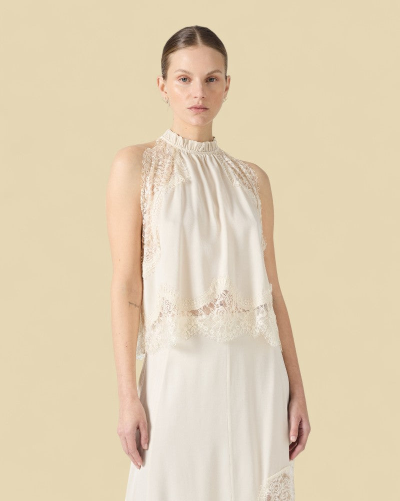 MARÉLLE | SHEER LACE HALTER SET