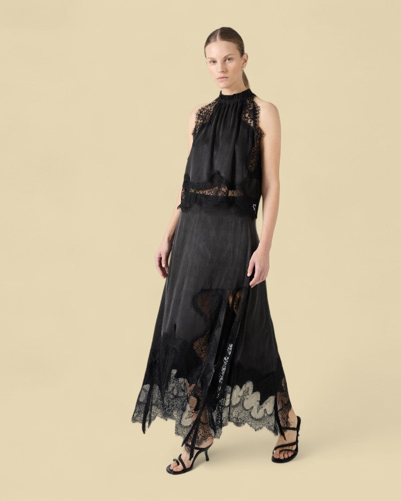 MARÉLLE | SHEER LACE HALTER SET