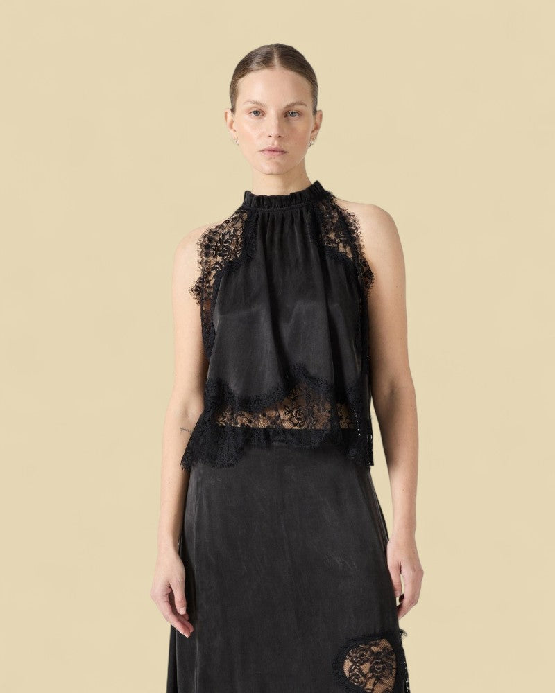 MARÉLLE | SHEER LACE HALTER SET