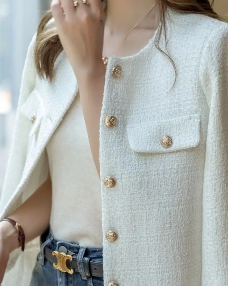 CLAIRELLE | GOLD BUTTON CARDIGAN