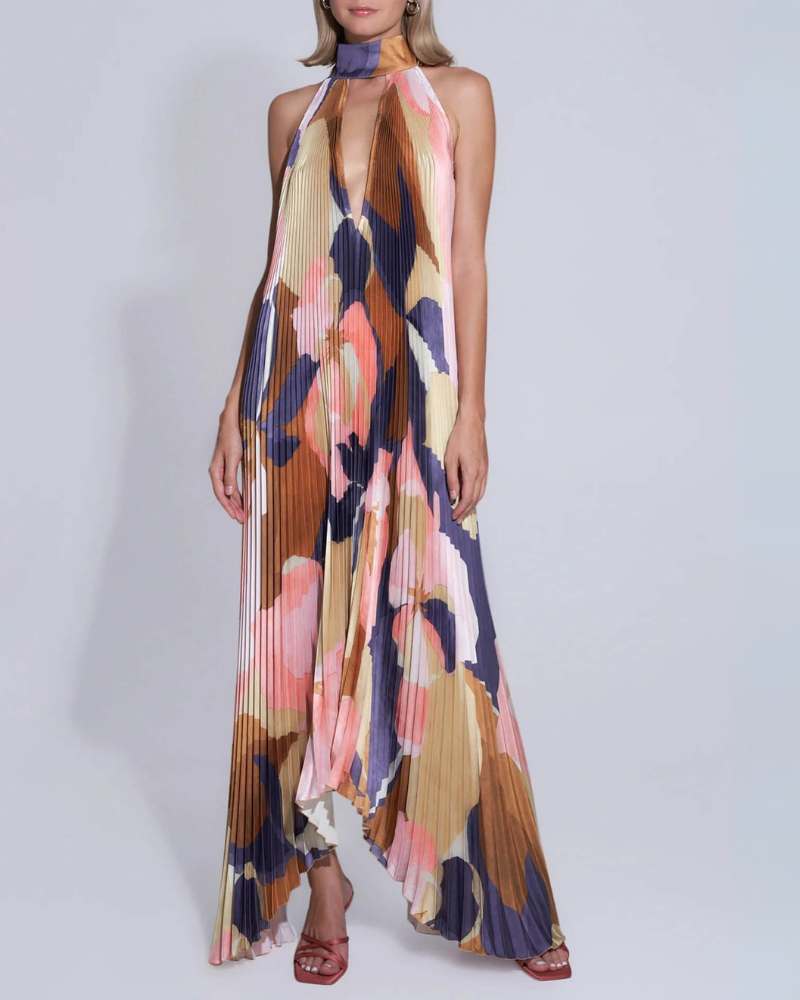 SOLVINA | HALTER TIE-BACK DRESS
