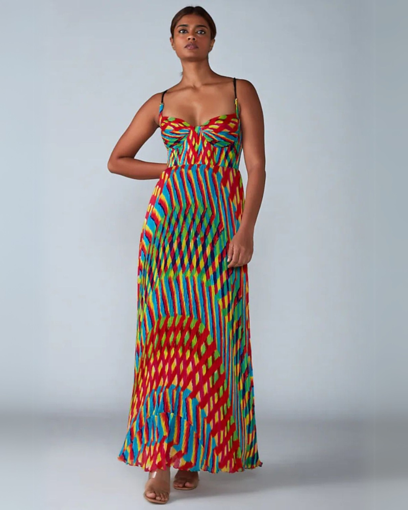CRISTINA | BUSTIER GEOMETRIC DRESS