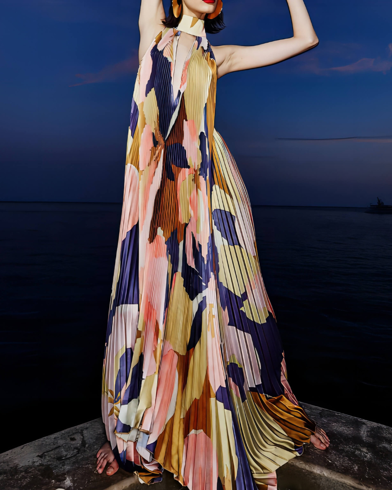 SOLVINA | HALTER TIE-BACK DRESS