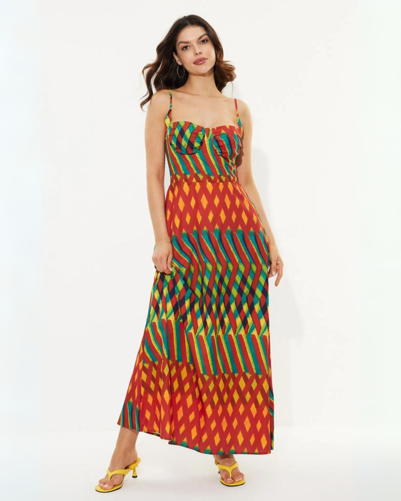 CRISTINA | BUSTIER GEOMETRIC DRESS
