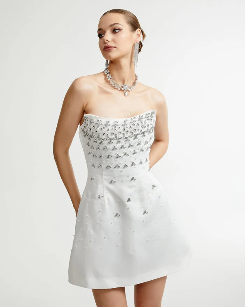 LYS | EMBELLISHED STRAPLESS DRESS