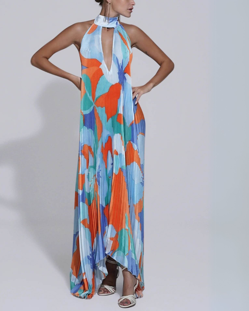 SOLVINA | HALTER TIE-BACK DRESS